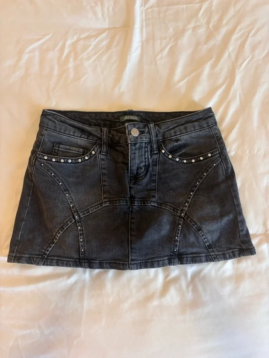 Target Black Denim Mini Skirt with Stud Embellishments - Picture 1 of 1
